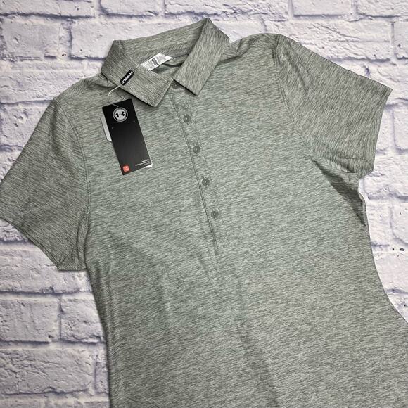 NEW Under Armour Fitted Golf Polo in Gray - Picture 2 of 8